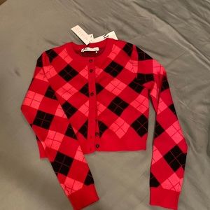 Zara argyle knit cardigan - S